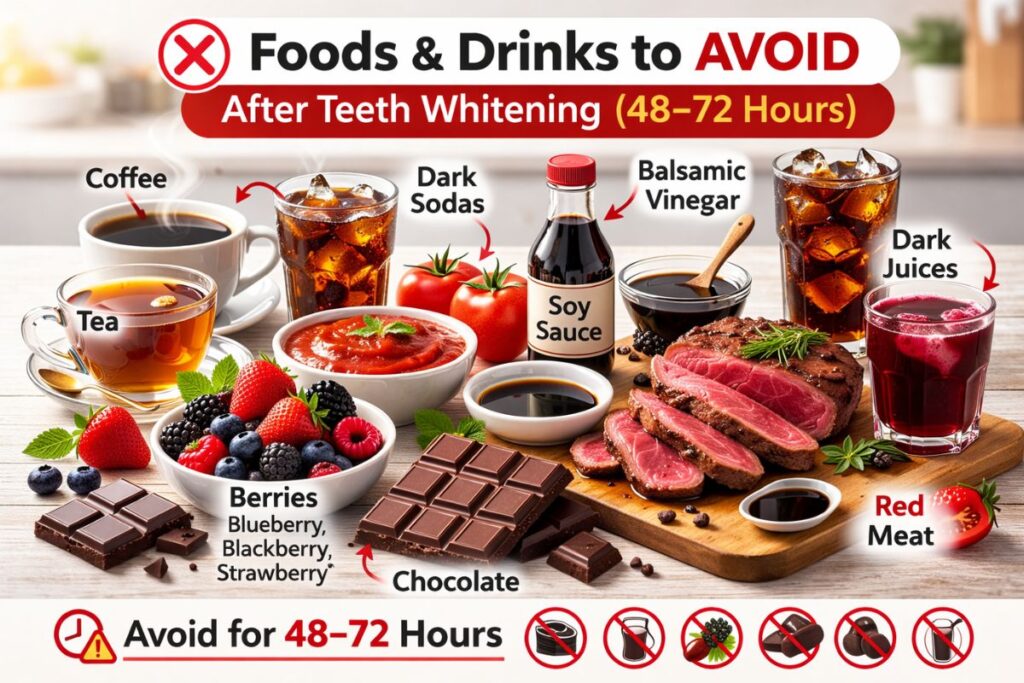 food to avoid after teeth whitening