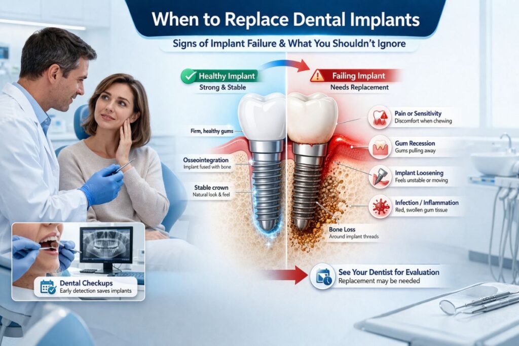 when to replace dental implants
